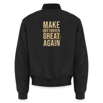 Beethoven - Unisex Bomber Jacket - black - Back - AI Model Male 185 light (185cm)