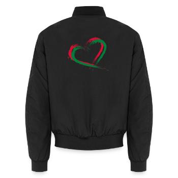 Herz Bürste Flagge der Malediven - Unisex Bomberjacke - Schwarz - Hinten - AI Model Male 185 light (185cm)