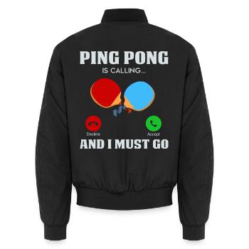 Ping-pong - Bomber unisexe - noir - Dos - AI Model Male 185 light (185cm)