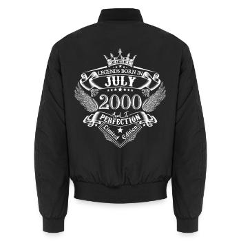 Juli 2000 Jubiläum Juli 2000 Juli - Unisex Bomberjacke - Schwarz - Hinten - AI Model Male 185 light (185cm)