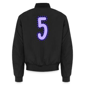 5. 5 ANS. 5e ANNIVERSAIRE. ANNIVERSAIRE 5 ANS - Bomber unisexe - noir - Dos - AI Model Male 185 light (185cm)