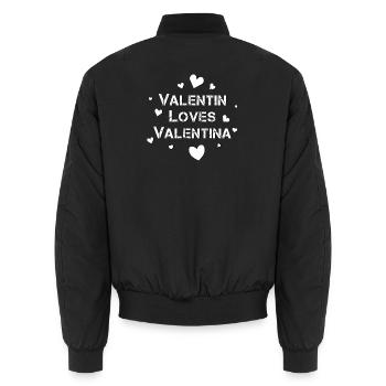 Valentinstag Happy Valentine s - Unisex Bomberjacke - Schwarz - Hinten - AI Model Male 185 light (185cm)