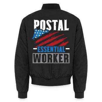 Ich bin Postangestellter Briefträger Postbote Beru - Unisex Bomberjacke - Schwarz - Hinten - AI Model Male 185 light (185cm)