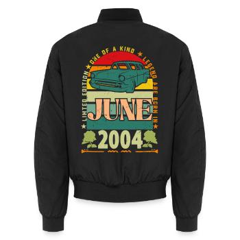 Geburtstagsgeschenk Juni 2004. Juni 2004 Juni 2004 - Unisex Bomberjacke - Schwarz - Hinten - AI Model Male 185 light (185cm)