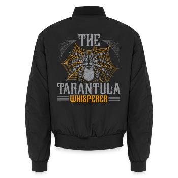 Der Vogelspinnenflüsterer Spinnenliebhaber Arachni - Unisex Bomberjacke - Schwarz - Hinten - AI Model Male 185 light (185cm)