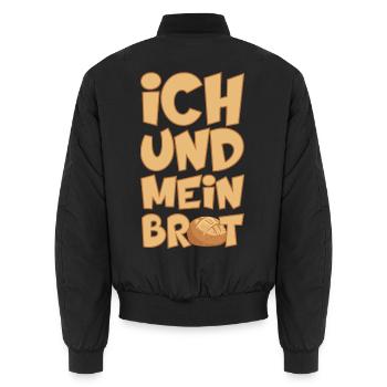 BÄCKER ICH UND MEIN BROT BACKEN - Unisex Bomberjacke - Schwarz - Hinten - AI Model Male 185 light (185cm)