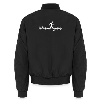 Runners Heartbeat Running Heartbeat - Unisex Bomberjacke - Schwarz - Hinten - AI Model Male 185 light (185cm)