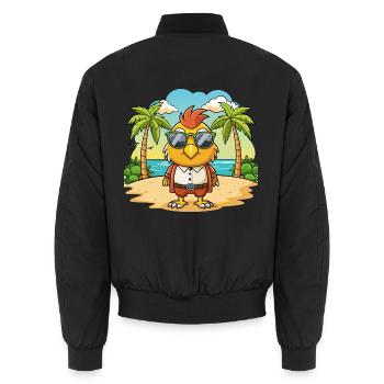 Hawk Lustige Cartoon Sommer Strand Sonnenbrille - Unisex Bomberjacke - Schwarz - Hinten - AI Model Male 185 light (185cm)