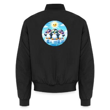 Pingouins drôles 2 - Bomber unisexe - noir - Dos - AI Model Male 185 light (185cm)