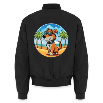 Polnische Jagdhund Hund Rasse Cartoon Sonnenbrille - Unisex Bomberjacke - Schwarz - Hinten - AI Model Male 185 light (185cm)