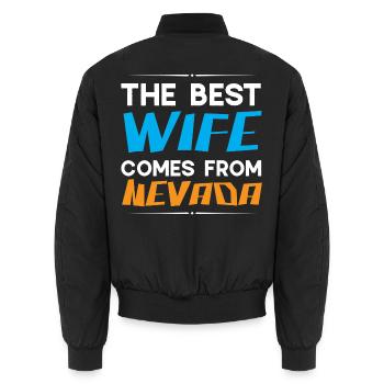 Die beste Ehefrau kommt aus Nevada Amerika Nevadan - Unisex Bomberjacke - Schwarz - Hinten - AI Model Male 185 light (185cm)