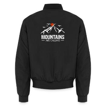 Climbing mountaineering mountaineering sport climbing - Unisex Bomber Jacket - black - Back - AI Model Male 185 light (185cm)
