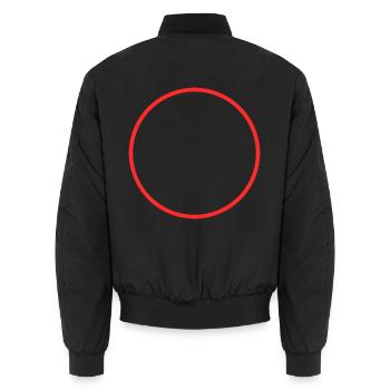 Kreis Ring Form Symbol Rot - Unisex Bomberjacke - Schwarz - Hinten - AI Model Male 185 light (185cm)