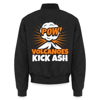 Vulkane treten Asche Geologie Vulkanologie Vulkan - Unisex Bomberjacke - Schwarz - Hinten - AI Model Male 185 light (185cm)