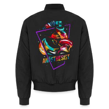 Wachsamer Anästhesist Aufwachraum - Unisex Bomberjacke - Schwarz - Hinten - AI Model Male 185 light (185cm)