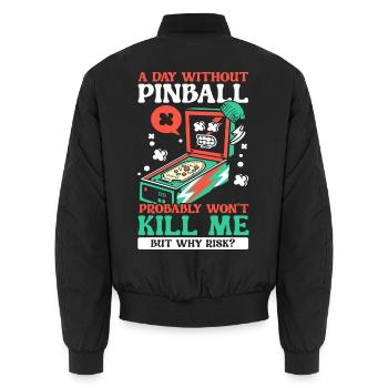 Arcade Spiele Video Spiel Spiel Nerd Streamer - Unisex Bomberjacke - Schwarz - Hinten - AI Model Male 185 light (185cm)