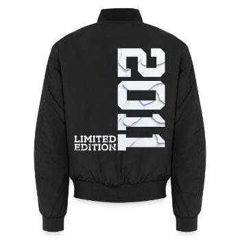 15TH BIRTHDAY LIMITED EDITION 2011 - Unisex Bomber Jacket - black - Back - AI Model Male 185 light (185cm)