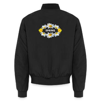 spring spring vibes flowers - Unisex Bomberjacke - Schwarz - Hinten - AI Model Male 185 light (185cm)