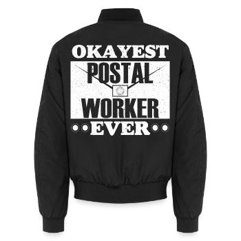 Der beste Postangestellte aller Zeiten Briefträger - Unisex Bomberjacke - Schwarz - Hinten - AI Model Male 185 light (185cm)