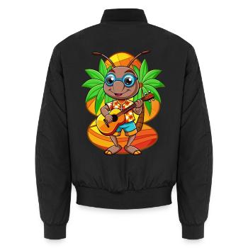 Lustige Ameise Cartoon Sommer Strand Sonnenbrille Gitarre - Unisex Bomberjacke - Schwarz - Hinten - AI Model Male 185 light (185cm)