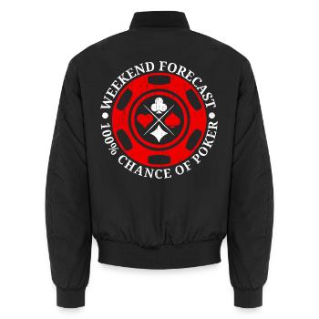 Wochenendvorhersage 100% Chance auf Poker Casino - Unisex Bomberjacke - Schwarz - Hinten - AI Model Male 185 light (185cm)