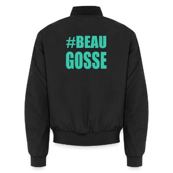 - GUTAUSSEHEND. - DAD. - HUMOR. MANN. MANN, MANN. Party - Unisex Bomberjacke - Schwarz - Hinten - AI Model Male 185 light (185cm)