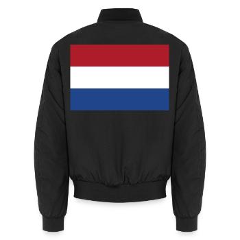Niederlande - Unisex Bomberjacke - Schwarz - Hinten - AI Model Male 185 light (185cm)