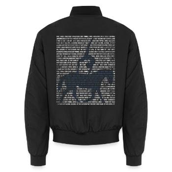 Waghalsige Voltigierkür Pferdesport - Unisex Bomberjacke - Schwarz - Hinten - AI Model Male 185 light (185cm)