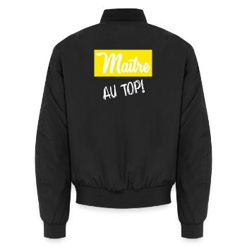 MEISTER. MEISTER. HUMOR - Unisex Bomberjacke - Schwarz - Hinten - AI Model Male 185 light (185cm)