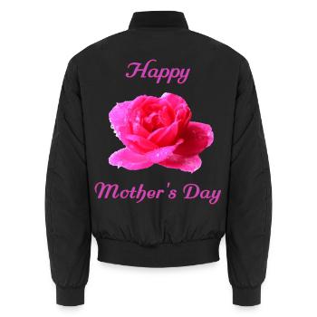 Muttertag Mother s day Mothers day - Unisex Bomberjacke - Schwarz - Hinten - AI Model Male 185 light (185cm)