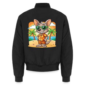 Känguru Lustige Cartoon Sommer Strand Sonnenbrille - Unisex Bomberjacke - Schwarz - Hinten - AI Model Male 185 light (185cm)
