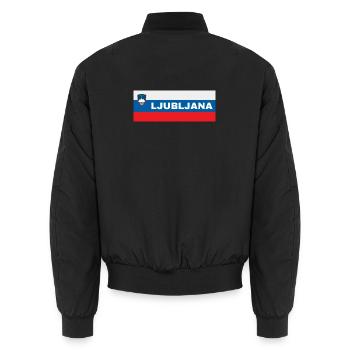 Ljubljana City dans le drapeau slovène - Bomber unisexe - noir - Dos - AI Model Male 185 light (185cm)