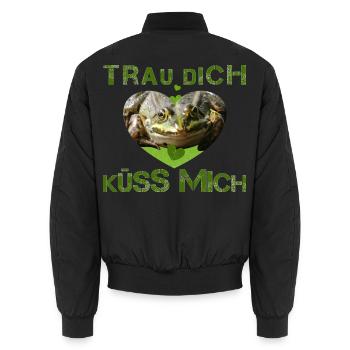küss mich Frosch verzaubert - Unisex Bomberjacke - Schwarz - Hinten - AI Model Male 185 light (185cm)