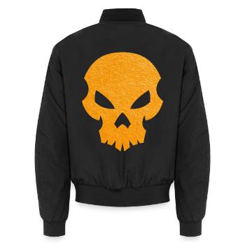 Oranger Totenkopf Silhouette mit Textur - Unisex Bomberjacke - Schwarz - Hinten - AI Model Male 185 light (185cm)