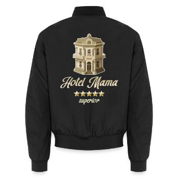 Hotel Mama Deluxe 5 Sterne - Unisex Bomberjacke - Schwarz - Hinten - AI Model Male 185 light (185cm)