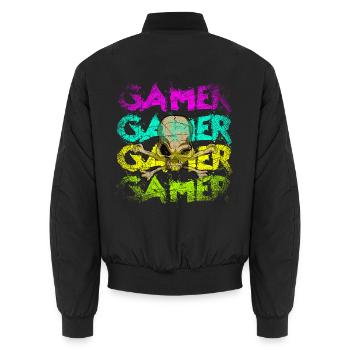 Gamer - Unisex Bomberjacke - Schwarz - Hinten - AI Model Male 185 light (185cm)