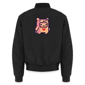 Pixel - Unisex Bomber Jacket - black - Back - AI Model Male 185 light (185cm)