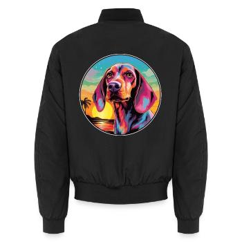 Polnischer Jagdhund Hund Rasse Bunte Karikatur Wa - Unisex Bomberjacke - Schwarz - Hinten - AI Model Male 185 light (185cm)