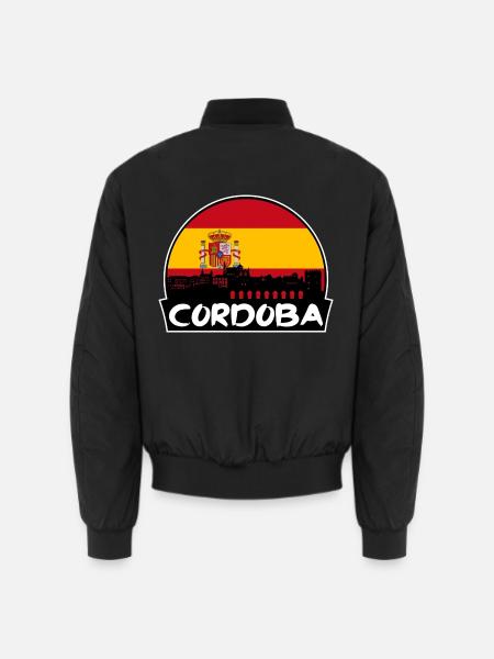 Córdoba Spanien Flagge Skyline Silhouette Reisen - Unisex Bomberjacke - Schwarz