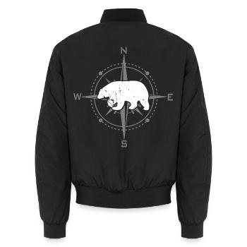 Boussole avec ours polaire | Pays du Nord - Bomber unisexe - noir - Dos - AI Model Male 185 light (185cm)