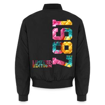 39TH BIRTHDAY LIMITED EDITION 1987 - Unisex Bomber Jacket - black - Back - AI Model Male 185 light (185cm)