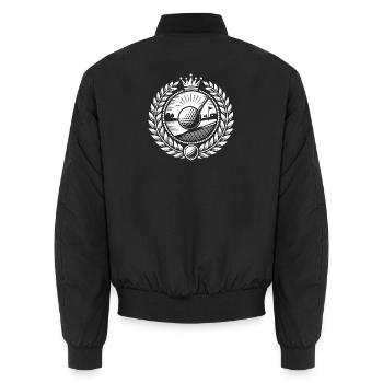 Golf Sport Logo - Unisex Bomber Jacket - black - Back - AI Model Male 185 light (185cm)