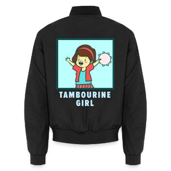 Strahlendes Kleinkind Tamburin - Unisex Bomberjacke - Schwarz - Hinten - AI Model Male 185 light (185cm)