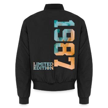 39TH BIRTHDAY LIMITED EDITION 1987 - Unisex Bomber Jacket - black - Back - AI Model Male 185 light (185cm)