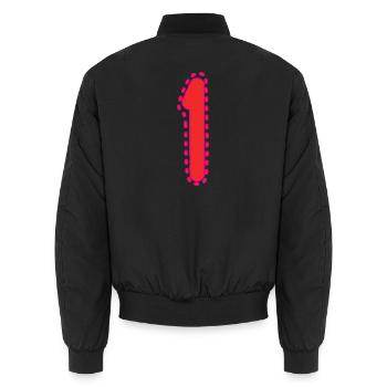 1. 1 AN. 1er ANNIVERSAIRE. ANNIVERSAIRE 1 AN - Bomber unisexe - noir - Dos - AI Model Male 185 light (185cm)