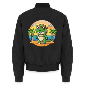 Krokodil Lustige Cartoon Sommer Strand Sonnenbrille - Unisex Bomberjacke - Schwarz - Hinten - AI Model Male 185 light (185cm)