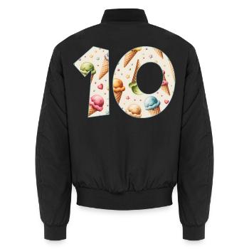 GLACE NUMÉRO 10 ANS CRÈME GLACÉE 10E ANNIVERSAIRE - Bomber unisexe - noir - Dos - AI Model Male 185 light (185cm)