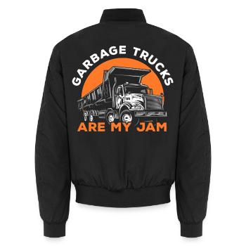 Garbage Trucks Are My Jam Trash Collector Waste - Unisex Bomberjacke - Schwarz - Hinten - AI Model Male 185 light (185cm)