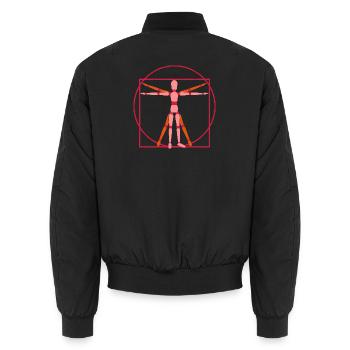 Dummy Gliederpuppe Leonardo da Vinci Mensch - Unisex Bomberjacke - Schwarz - Hinten - AI Model Male 185 light (185cm)