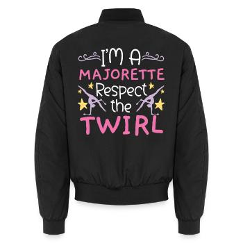 Ich bin eine Majorette Respektiere den Wirbel Bato - Unisex Bomberjacke - Schwarz - Hinten - AI Model Male 185 light (185cm)